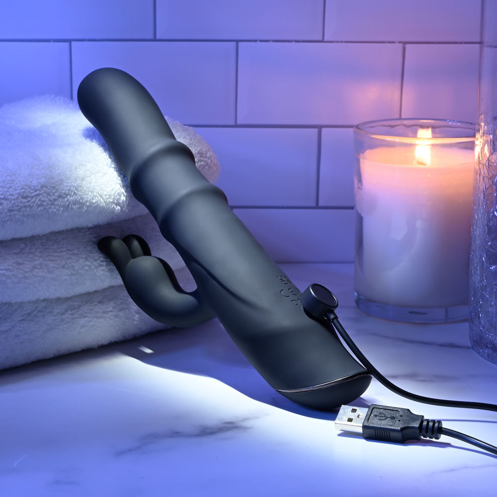 Evolved RINGMASTER - Black 23.1 cm USB Rechargeable Rabbit Vibrator Evolved