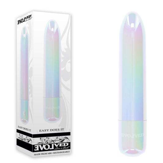 Evolved EASY DOES IT - Pearlescent White 10 cm USB Rechargeable Bullet Evolved