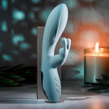Evolved BOSS BUNNY - Baby Blue 20.1 cm USB Rechargeable Rabbit Vibrator Evolved