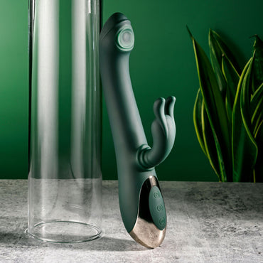Evolved RABBIT TAP TAP - Green 25 cm USB Rechargeable Rabbit Vibrator with Tapping Tip Evolved