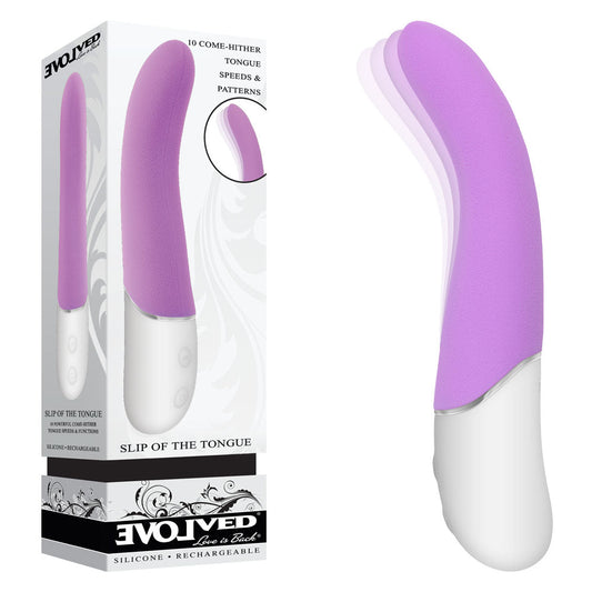 Evolved SLIP OF THE TONGUE - Purple 21.1 cm USB Rechargeable Flicking Tongue Vibrator Evolved