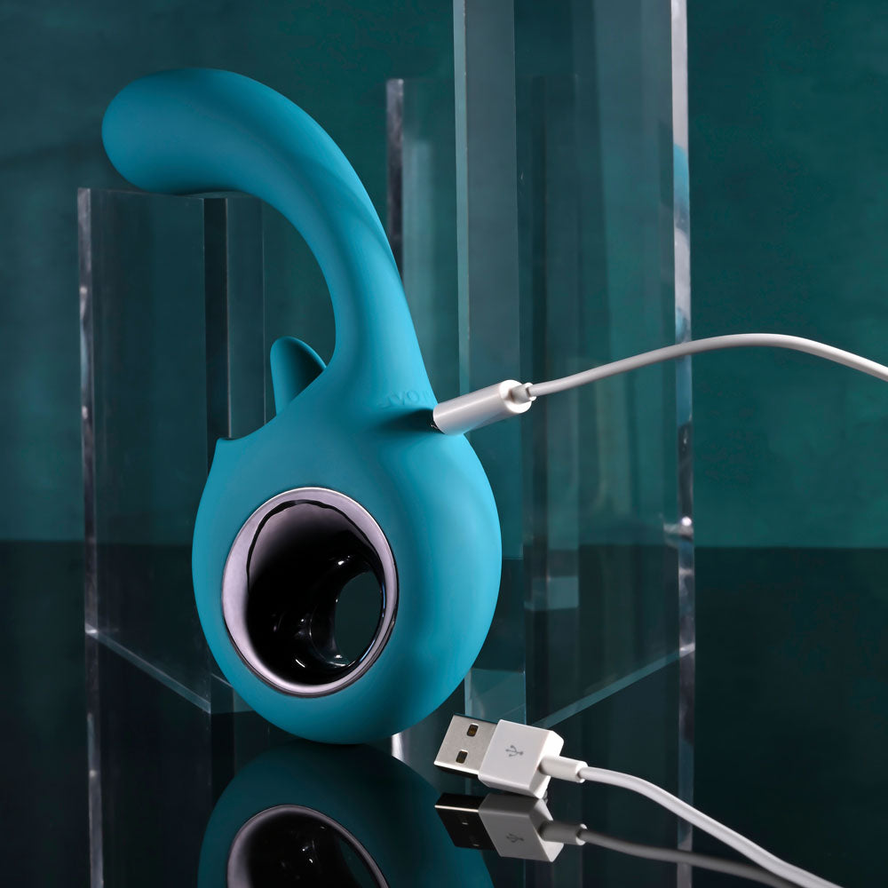 Evolved HOW MANY LICKS - Blue 17.8 cm USB Rechargeable Vibrator with Flicking Stimulator Evolved