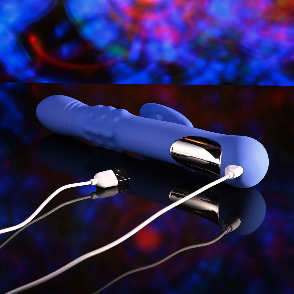 Evolved POP GOES THE O - Purple 24.7 cm USB Rechargeable Thrusting & Bulging Rabbit Vibrator Evolved