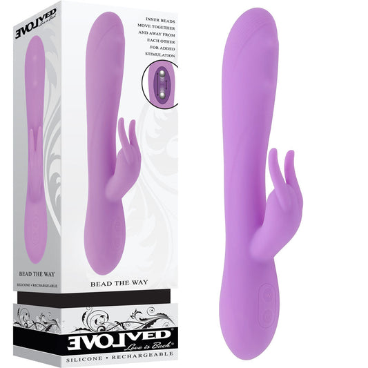 Evolved BEAD THE WAY - Pink 23.2 cm USB Rechargeable Rabbit Vibrator Evolved