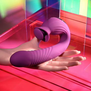 Evolved DEEP ECSTASY - Purple 16.5 cm USB Rechargeable Thrusting and Tapping Vibrator Evolved