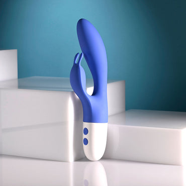 Evolved FUNNY BUNNY - Blue 20 cm USB Rechargeable Rabbit Vibrator Evolved