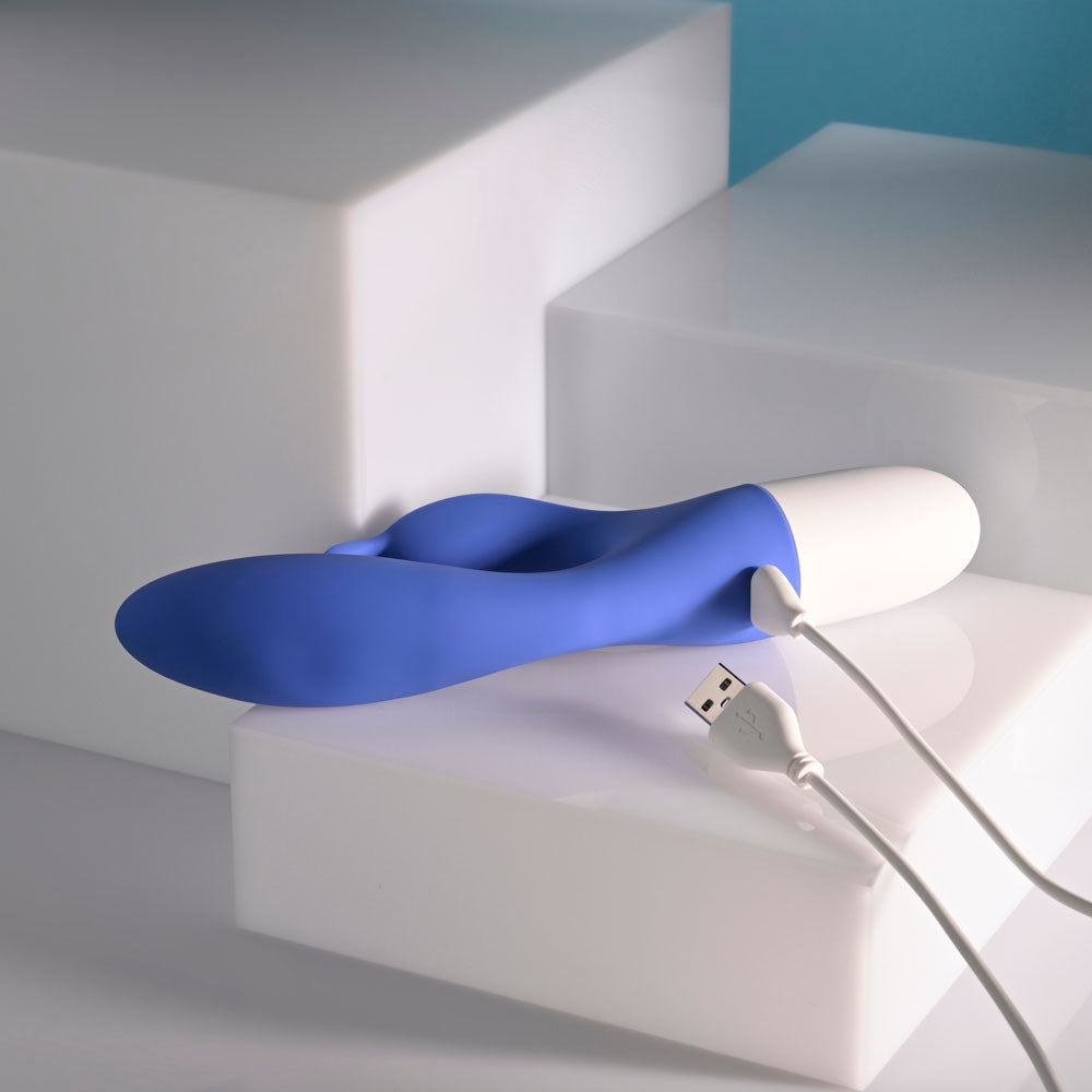 Evolved FUNNY BUNNY - Blue 20 cm USB Rechargeable Rabbit Vibrator Evolved