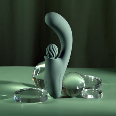 Evolved SPIRAL CHARM - Green 18 cm USB Rechargeable Rabbit Vibrator Evolved