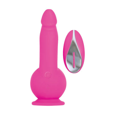 Evolved Ballistic - Pink 19 cm USB Rechargeable Vibrating Dong with Balls Motor & Remote Club X