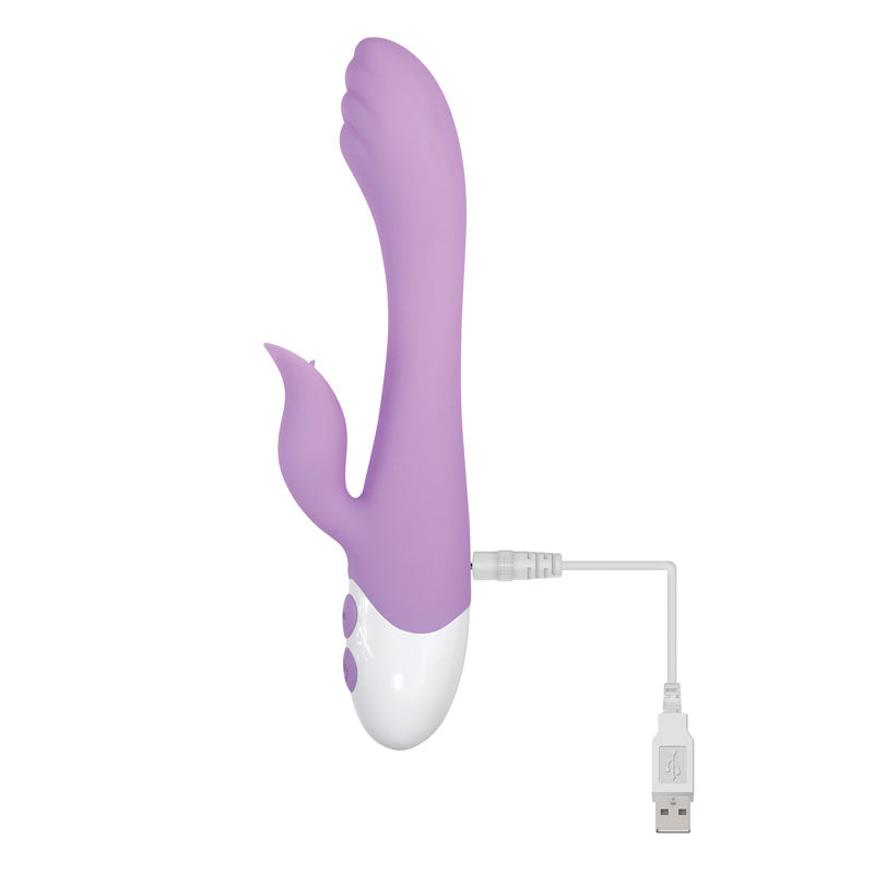 Evolved PLEASING PETAL - Lilac 19.7 cm USB Rechargeable Rabbit Vibrator Evolved