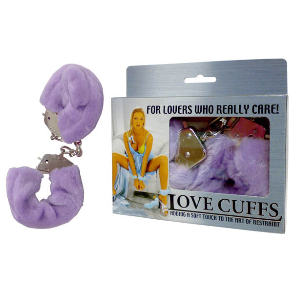Love Cuffs - Purple Fluffy Skin Hand Cuffs Excellent Power