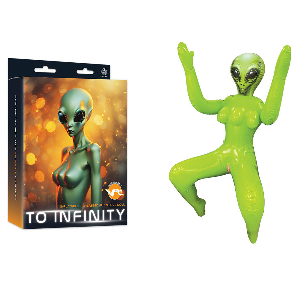 To Infinity - Green Inflatable Squatting Alien Love Doll Excellent Power