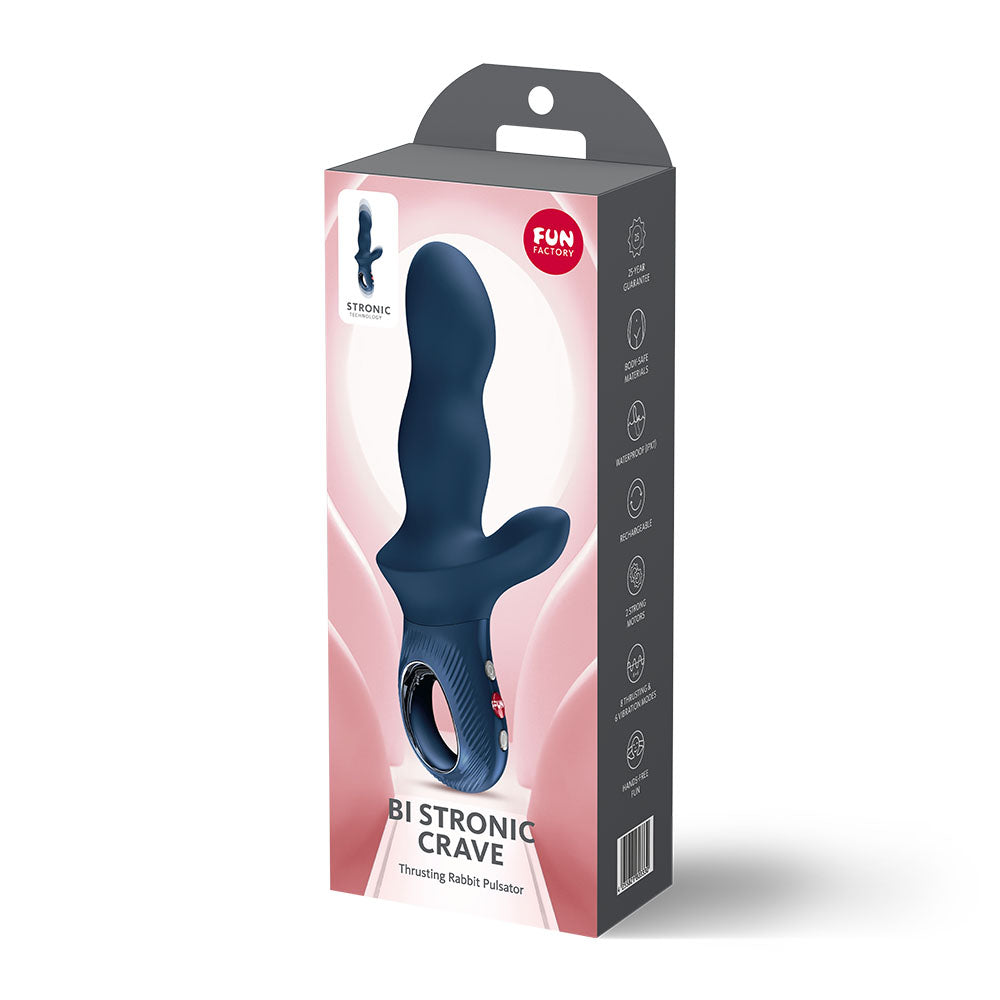 Fun Factory BI STRONIC CRAVE Nightblue - Nightblue USB-C Rechargeable Thrusting Vibrator Fun Factory