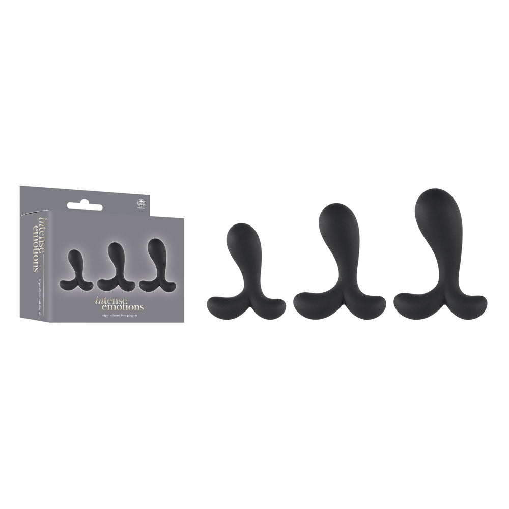 Intense Emotions - Black Butt Plugs - Set of 3 Sizes Excellent Power