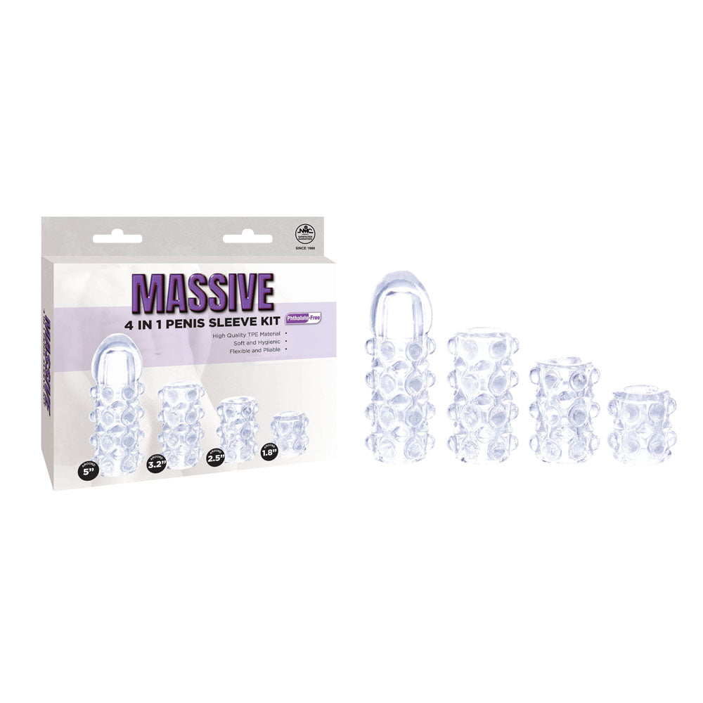 Massive - Clear Penis Sleeves - Set of 4 Styles Excellent Power