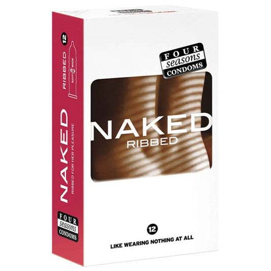 Four Seasons Naked Ribbed - Ultra Thin Ribbed & Lubed Condoms - 12 Pack Four Seasons