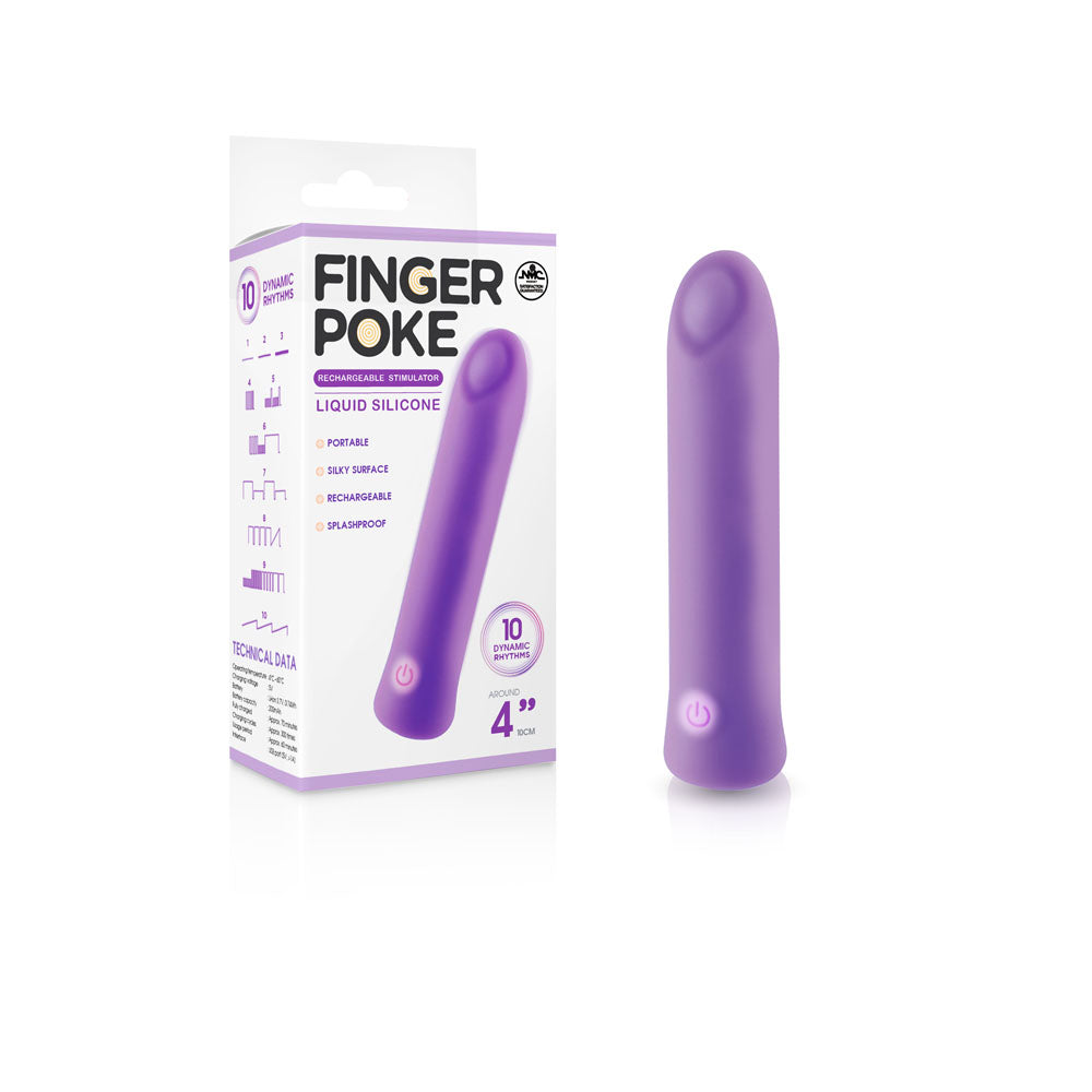 Finger Poke - Purple - Purple 10 cm USB Rechargeable Bullet Excellent Power