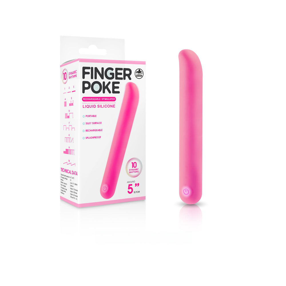 Finger Poke - Pink - Pink 12.7 cm USB Rechargeable Bullet Excellent Power