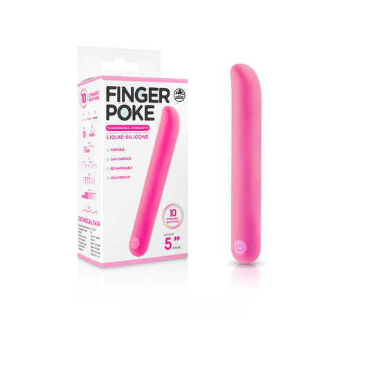 Finger Poke - Pink - Pink 12.7 cm USB Rechargeable Bullet Excellent Power