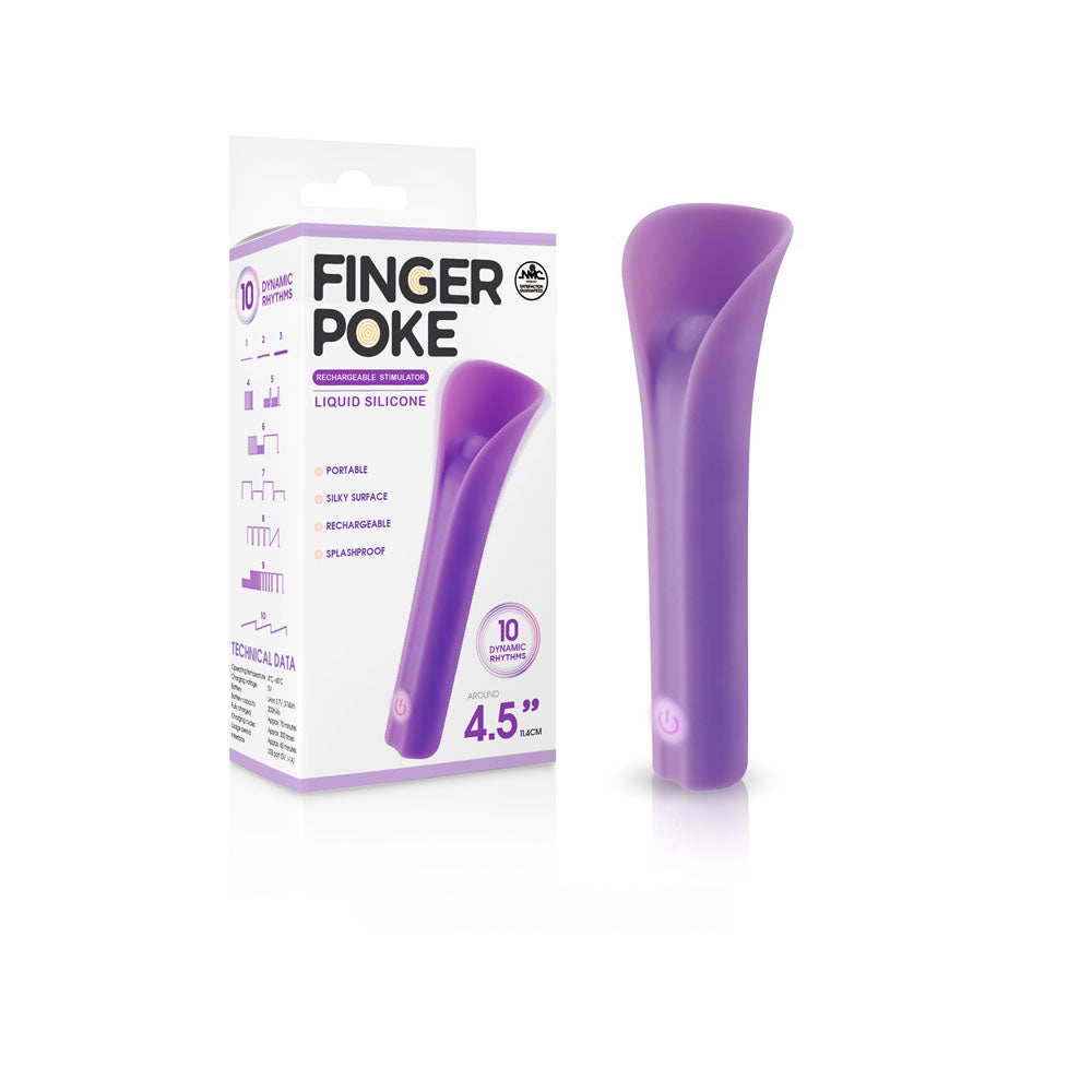 Finger Poke - Purple - Purple 11.4 cm USB Rechargeable Bullet Excellent Power