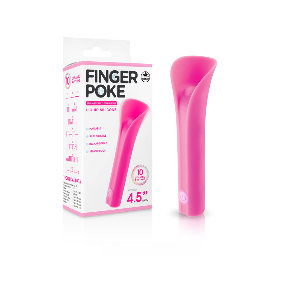 Finger Poke - Pink - Pink 11.4 cm USB Rechargeable Bullet Excellent Power