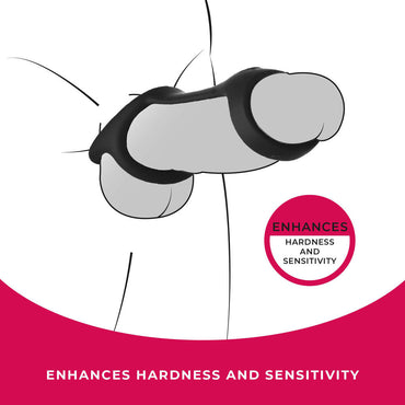 Strap The Balls - Black Cock Strap with Ball Stretcher Excellent Power
