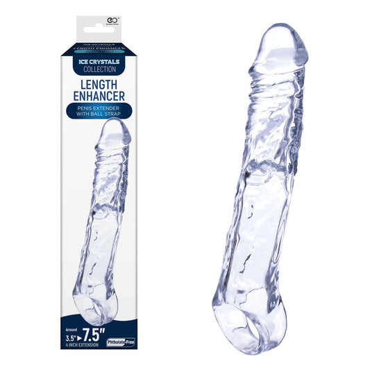 Ice Crystals 4 Inch Length Enhancer - Clear 4 Inch Penis Extension Sleeve Excellent Power