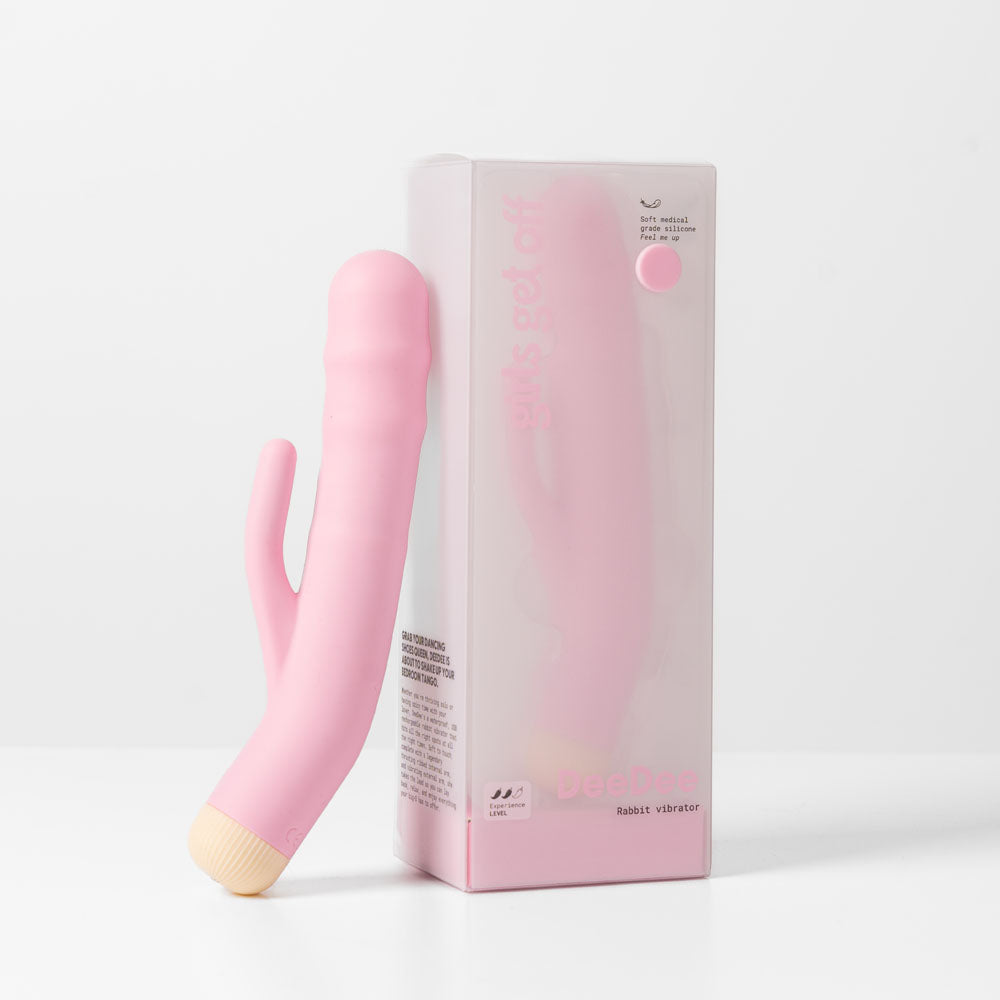 Girls Get Off - DeeDee - Pink 19 cm USB Rechargeable Thrusting Rabbit Vibrator Girls Get Off