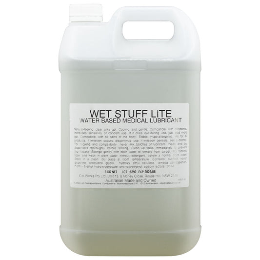 Wet Stuff Lite - 5kg Bottle - Water Based Lubricant - 5 kg Tube Wet Stuff