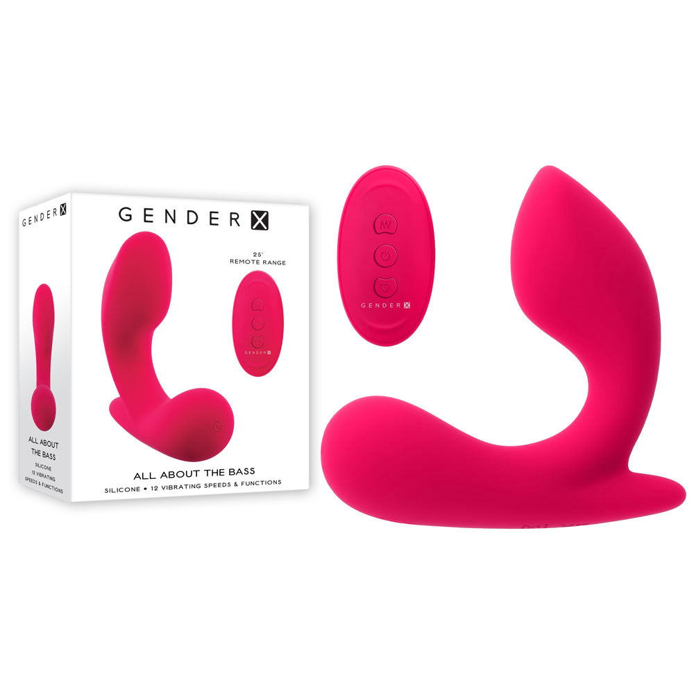 Gender X ALL ABOUT THE BASS - Pink USB Rechargeable Wearable Vibrator with Wireless Remote Pink - Club X