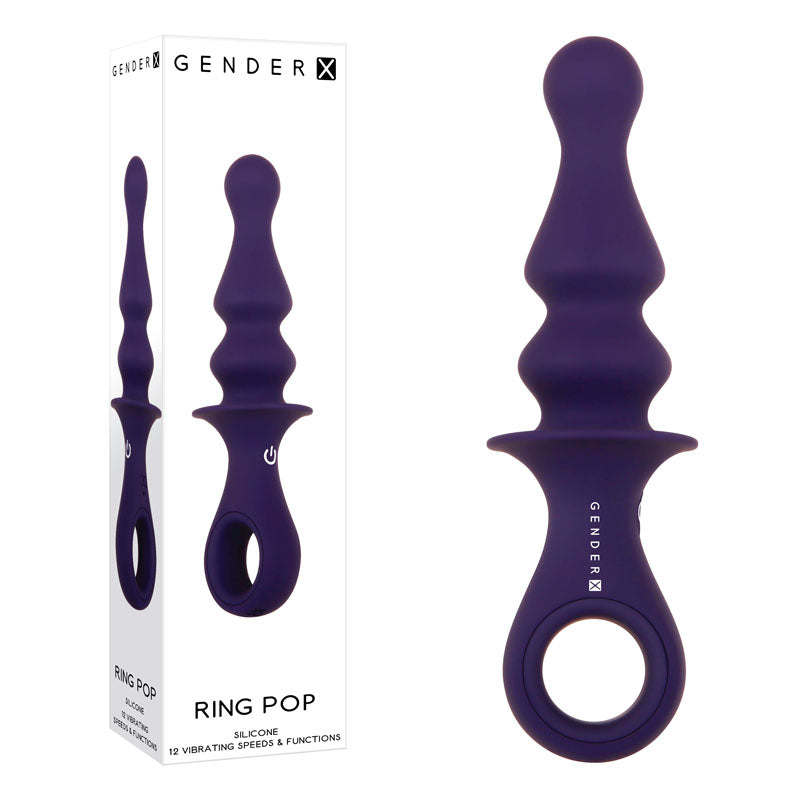 Gender X RING POP - Dark Blue 15.2 cm USB Rechargeable Vibrating Anal Plug Blue - Club X