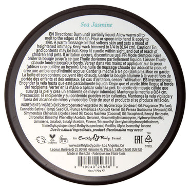 EB Aphrodisiac Massage Candle - Sea Jasmine - Sea Jasmine Scented Massage Candle - 170 g Earthly Body