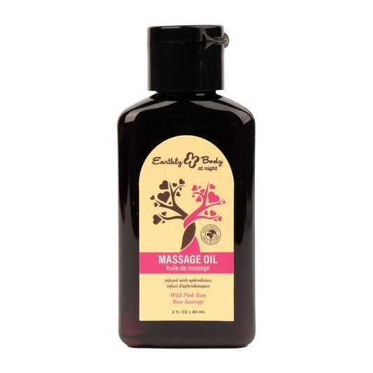 EB Hemp Seed Massage Oil WILD PINK ROSE - 60 ml - Wild Pink Rose Scented Massage Oil - 60 ml Bottle Earthly Body