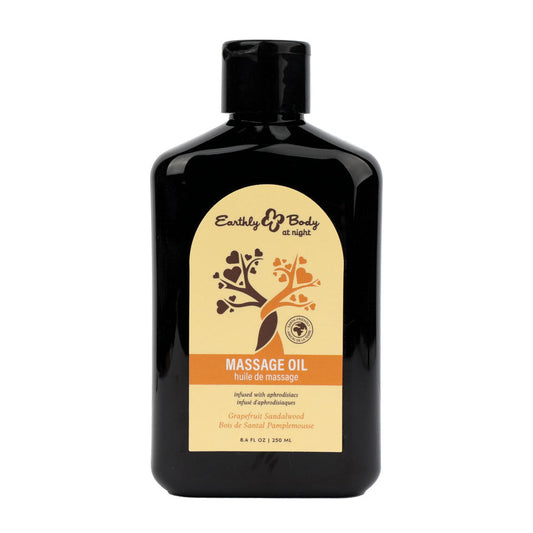 EB Hemp Seed Massage Oil GRAPEFRUIT SANDALWOOD - 250 ml - Grapefruit Sandalwood Scented Massage Oil - 250 ml Bottle Earthly Body