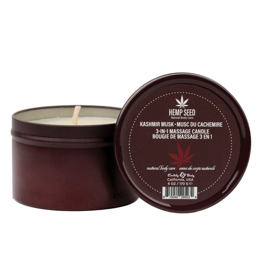 Hemp Seed 3-In-1 Massage Candle - Kashmir Musk (Brandy, Magnolia & Vanilla Musk) - 170 g Earthly Body