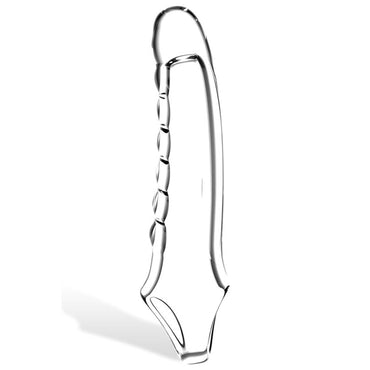 Adam & Eve Ridged Rider - Clear 22.9 cm Penis Extension Sleeve Adam & Eve