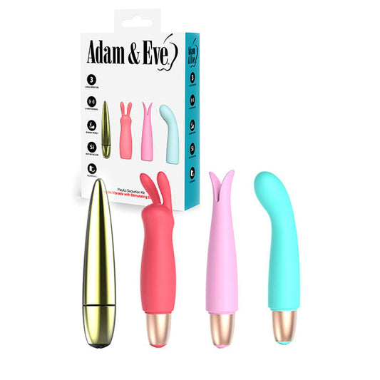 Adam & Eve PLAYFUL SEDUCTION KIT - USB Rechargeable Vibrator with 3 Interchangeable Sleeves Adam & Eve