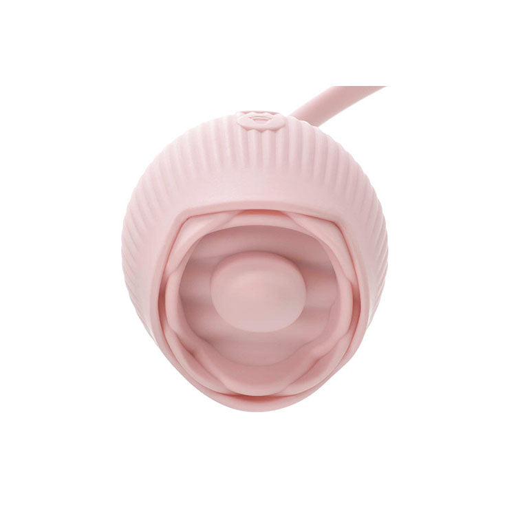 Adam & Eve THRUST & TICKLE Rose Vibrator - Pink USB Rechargeable Flickering Rose Stimulator with Thrusting Bullet Adam & Eve