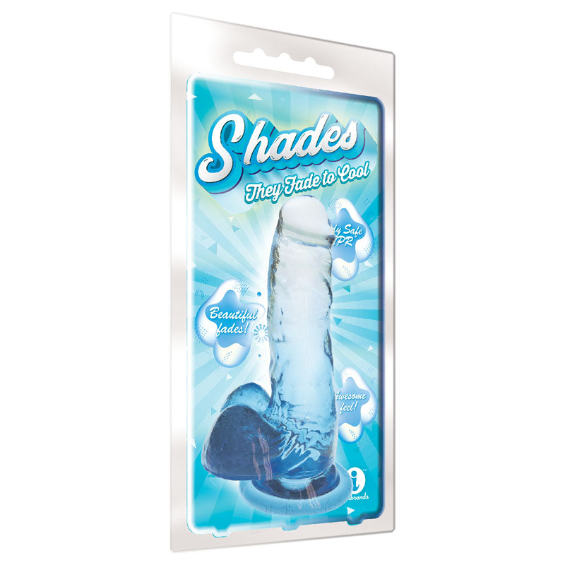 Shades 7'' Jelly TPR Dong - Blue 17.8 cm Dong Icon Brands
