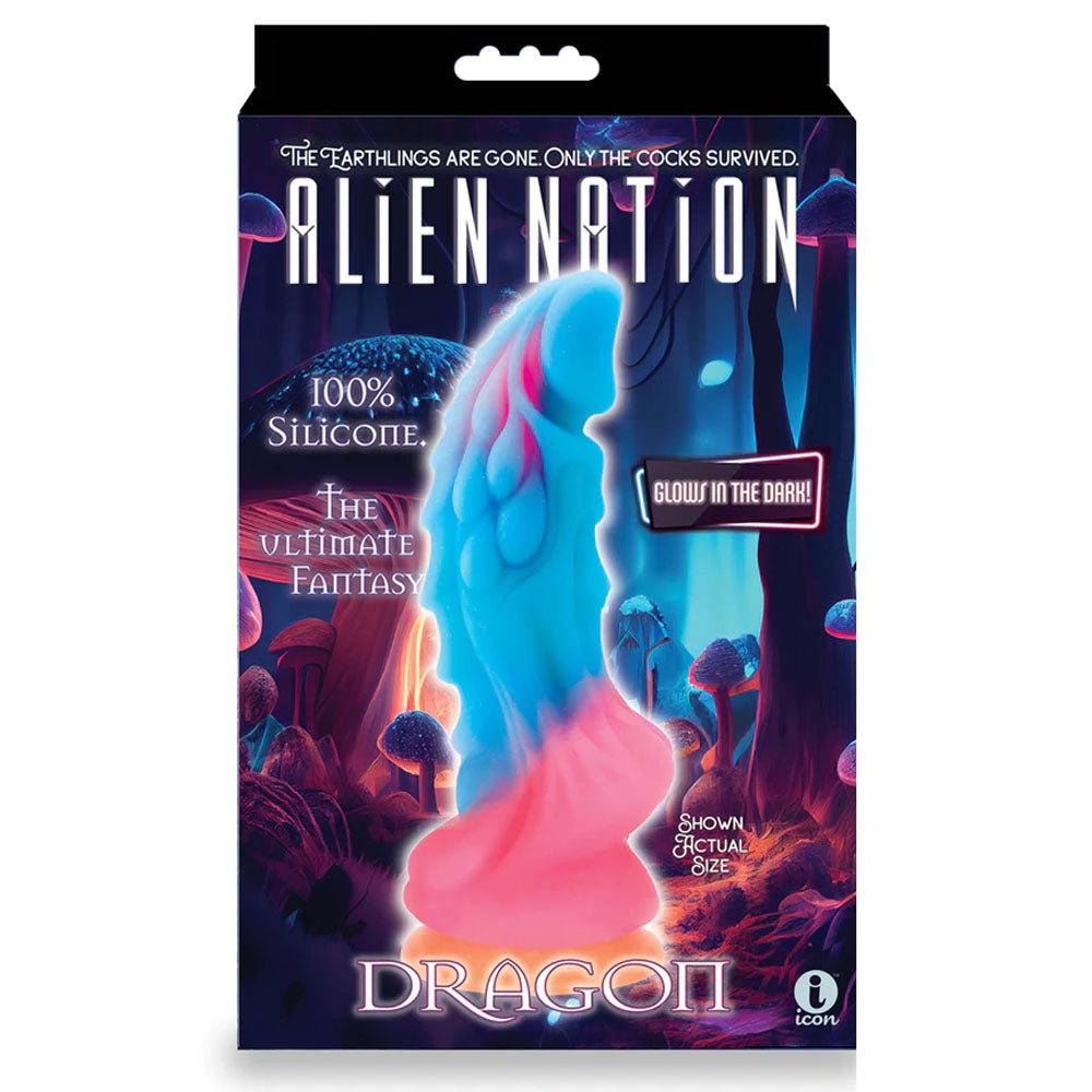 Alien Nation - Glow Dragon - Glow in Dark Rainbow 22.9 cm Fantasy Dong Icon Brands