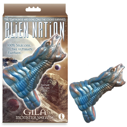 Alien Nation - Gila - Blue/Gold 14 cm Penis Sheath Blue - Club X