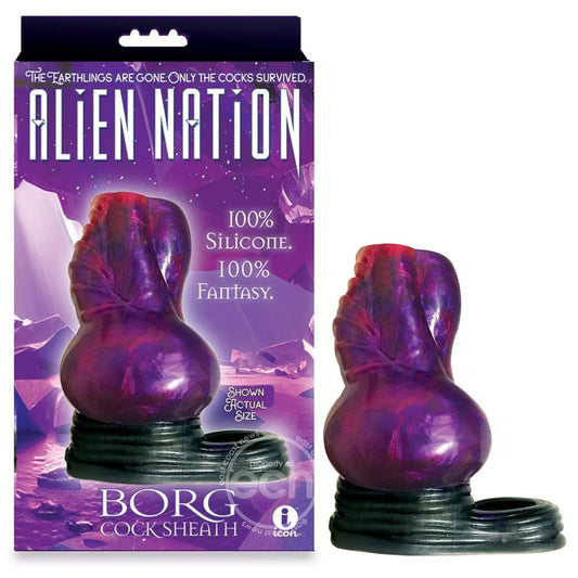 Alien Nation - Borg - Purple/Black 11.5 cm Penis Sheath Purple - Club X