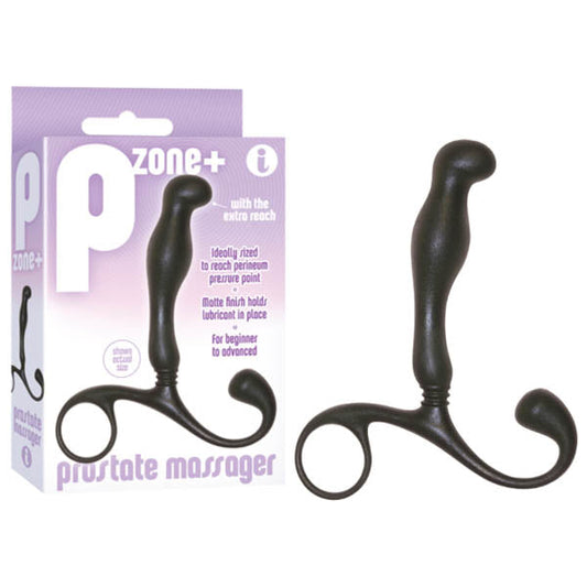 P-Zone + Prostate Massager - Black 10 cm Prostate Massager Icon Brands