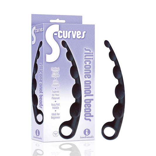 The 9's S-Curves - Black Anal Beads Icon Brands