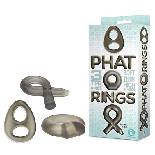 The 9's Phat Rings - Smoke Cock Rings - Set of 3 Icon Brands