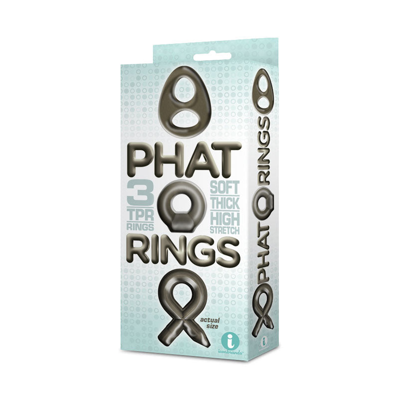 The 9's Phat Rings - Smoke Cock Rings - Set of 3 Icon Brands