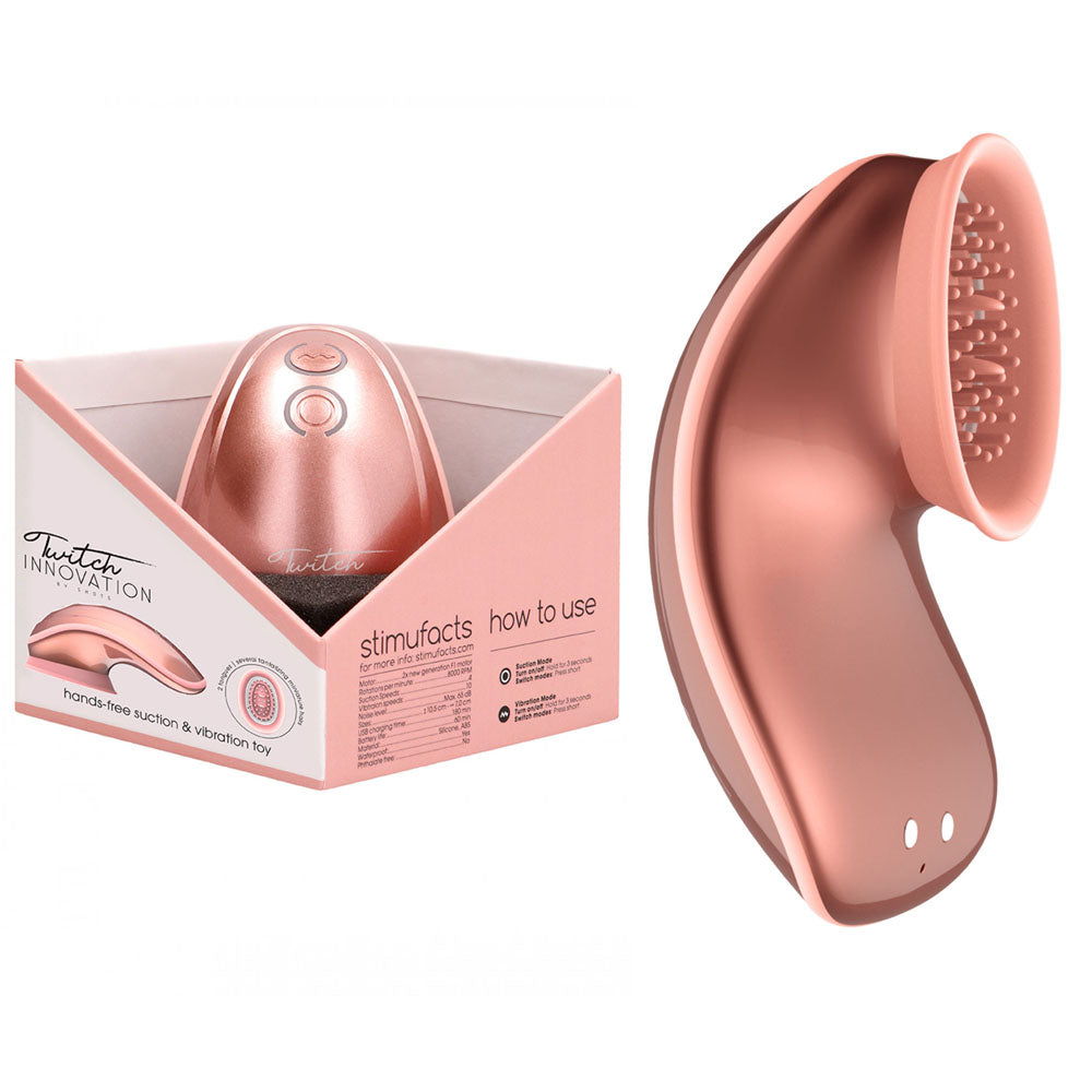 Twitch 1 - Rose Gold - Rose Gold USB Rechargeable Suction Vibrator Rose Gold - Club X