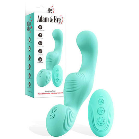 Adam & Eve THE WAVE RIDER - Teal USB Rechargeable Triple Stimulating Grinder Pad with Remote Control Adam & Eve