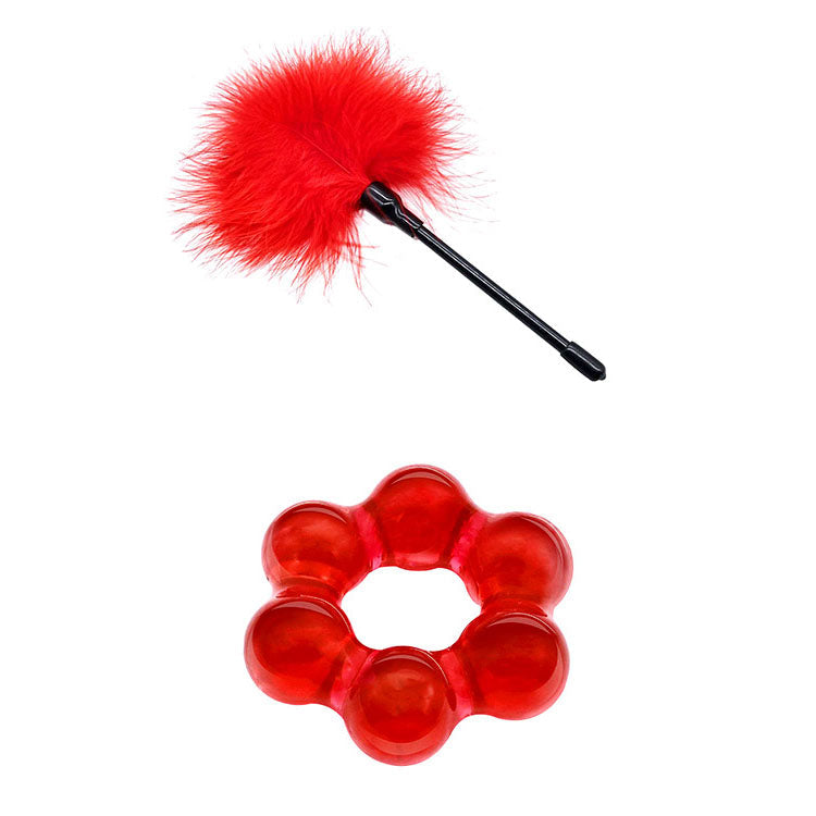 Adam & Eve SENSUAL SCARLET NIGHTS - Black/Red Couples Bondage Kit - Set of 10 Pieces Adam & Eve
