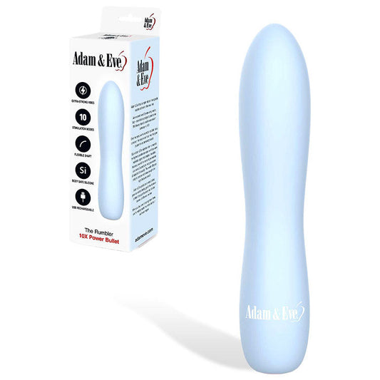 Adam & Eve THE RUMBLER - Light Blue USB Rechargeable Extra Strong Bullet Adam & Eve